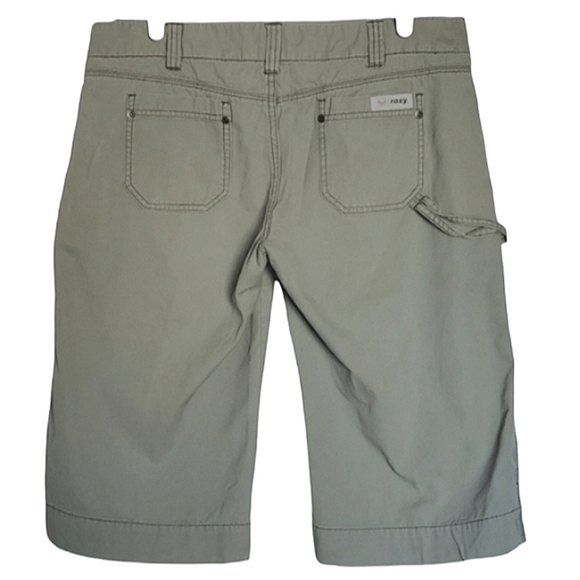 2102 * Roxy Capri Pants Olive Green Size Juniors 13 - Picture 2 of 9